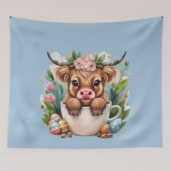Item preview, Cute Baby Highland Cow With flowers Calf Animal Coffee Cup designed and sold by UnivStore.