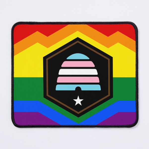 Item preview, Utah Beehive Flag With LGBTQ+ Pride Colors designed and sold by WokeBespoke.