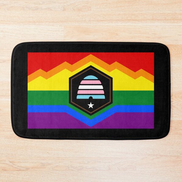 Item preview, Utah Beehive Flag With LGBTQ+ Pride Colors designed and sold by WokeBespoke.