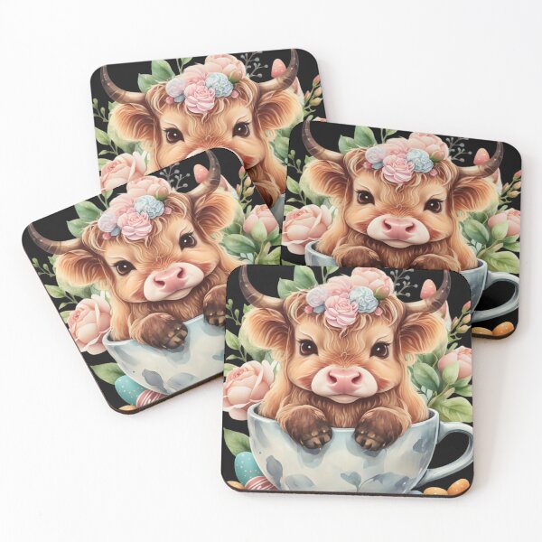 Item preview, Cute Baby Highland Cow With flowers Calf Animal Coffee Cup designed and sold by UnivStore.