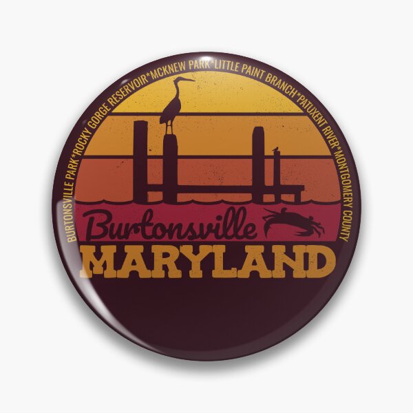 Item preview, Burtonsville Maryland Sunset Retro Vintage Local Pride Logo designed and sold by CRHPOD20.