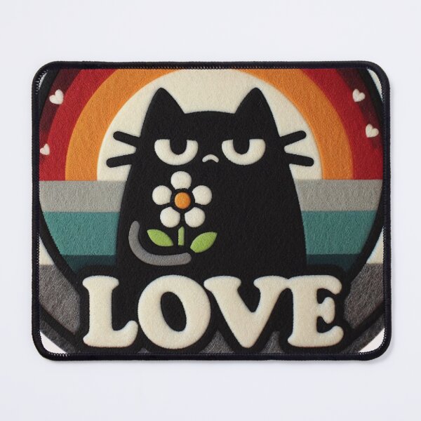 Item preview, Kawaii Cat Flower Love Felt designed and sold by GALUMARKET.