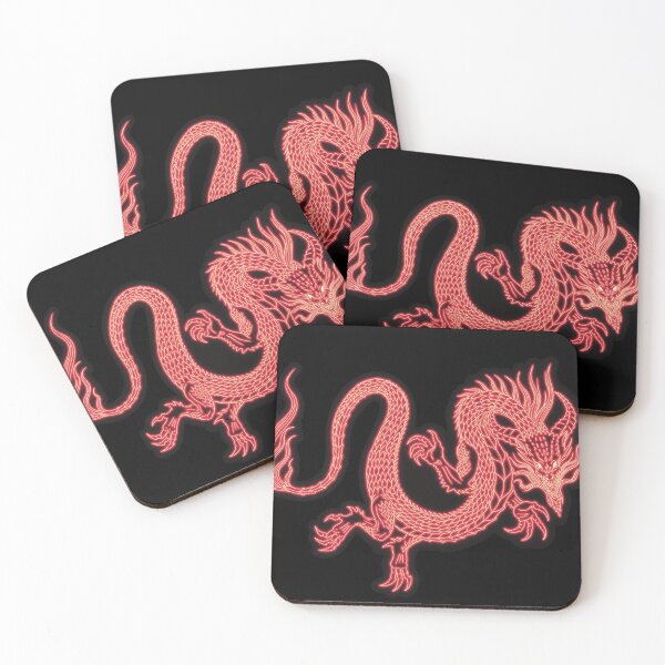 Aperçu de l'œuvre Dragon Rouge Néon créée et vendue par undersideland.