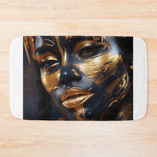 Item preview, Gold body painting and makeup art Black woman Sparkling gold paint designed and sold by Rockwpapart.