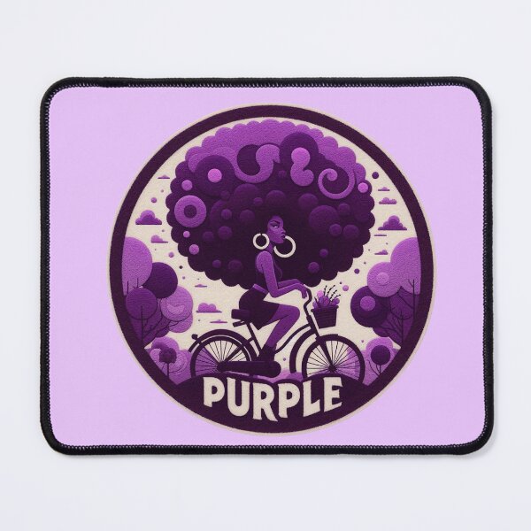 Item preview, Afro Girl Bicycle Purple Felt designed and sold by GALUMARKET.