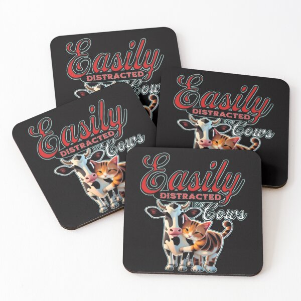 Item preview, Easily Distracted by Cat Loving Cows designed and sold by JediKittenWars.