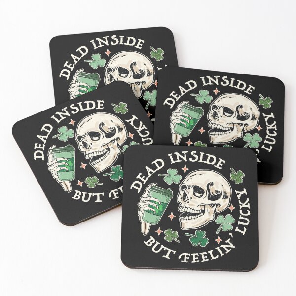 Item preview, Dead Inside But Feelin Lucky Funny Skeleton Groovy St Patricks Day designed and sold by Artisticlions-A.