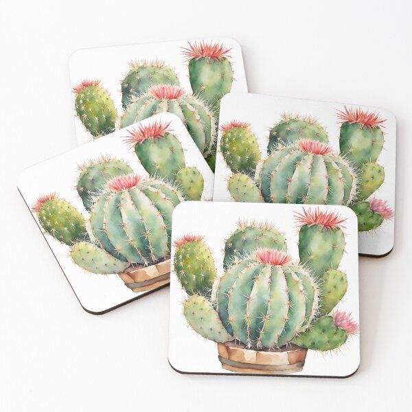 Aperçu de l'œuvre Art de cactus floral aquarelle créée et vendue par GracelynArt.
