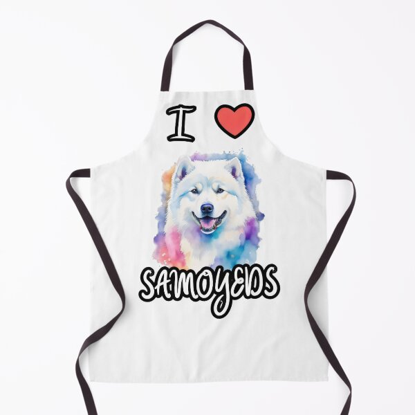 Item preview, I heart Samoyeds Rainbow Watercolor Samoyed Portrait designed and sold by MillennialVibe.