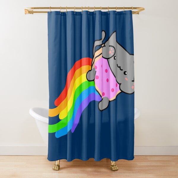 Space Cat Nyan Cat sell Funny Shower Curtain Meme