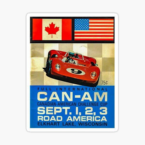 Item preview, Classic Can-Am Racing Poster. Full Size. Canadian-American Challenge Cup. Road America Road Course, Elkhart Lake, Wisconsin. Classic, Vintage, Old School Racing Poster designed and sold by MoreEZUSA-Here.