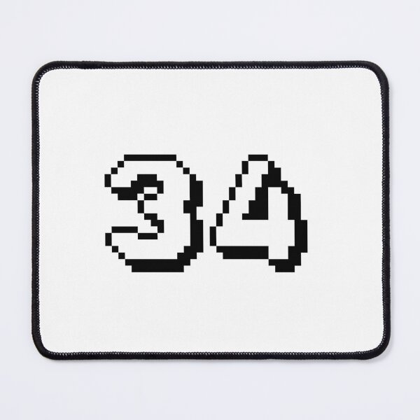 Item preview, 34, thirty-four, white, retro video game, 1 up! designed and sold by Numbers-Art.
