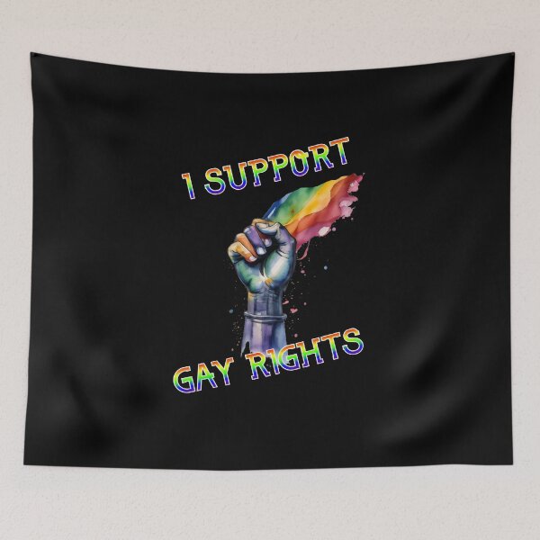 Item preview, I Support Gay Rights: Pride Fist and Pride Torch designed and sold by MillennialVibe.