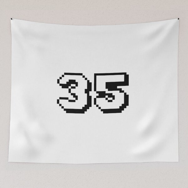 Item preview, 35, thirty-five, white, retro video game, 1 up! designed and sold by Numbers-Art.