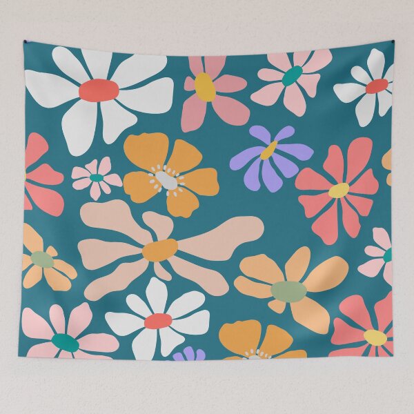 Item preview, Modern and colorful floral pattern designed and sold by AcuarelasCA.