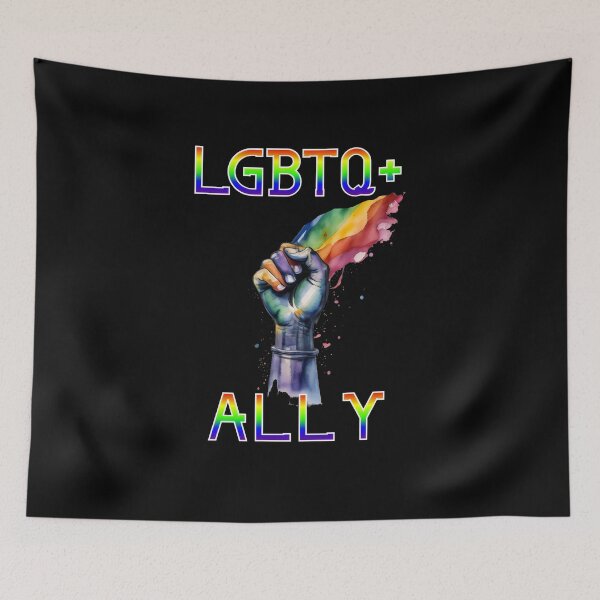 Item preview, Allyship in Action: LGBTQ+ Support Pride Fist and Pride Torch designed and sold by MillennialVibe.