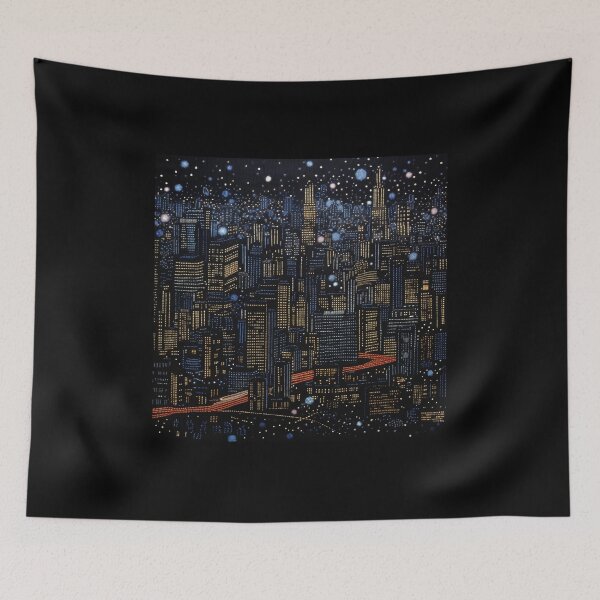 Item preview, Sashiko cityscape  designed and sold by jo3yk.