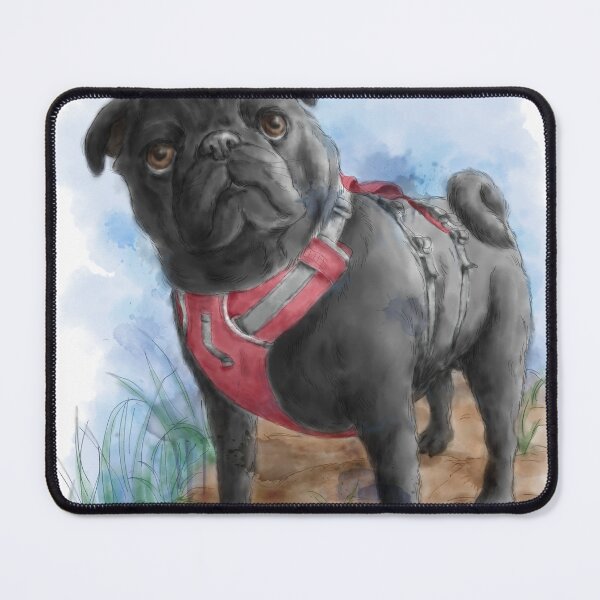 Item preview, Pug dog animal portrait watercolor painting designed and sold by Nalidsa Sukprasert.