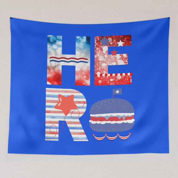 Item preview, hero, red, white and blue designed and sold by seahorse crossing.