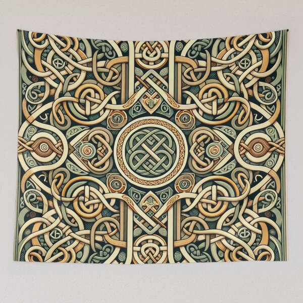 Item preview, Celtic Cross and Knot Pattern Print designed and sold by PinUpPizzazz.