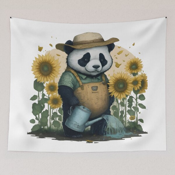 Item preview, A Panda Waters a Sunflower designed and sold by Designowner.