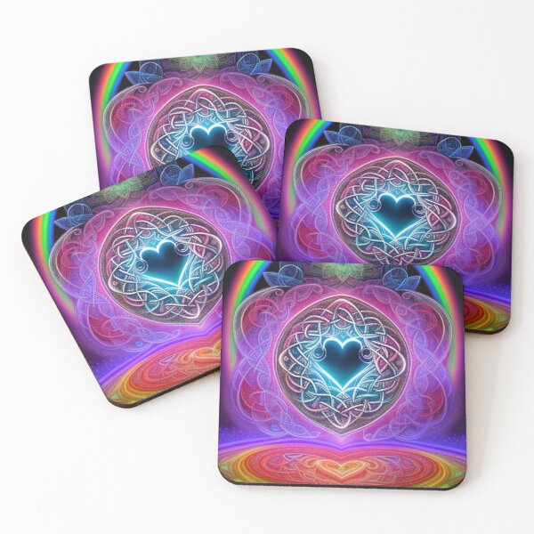 Item preview, Colorful Abstract Sacred Geometry Hearts designed and sold by TheDarkWardrobe.