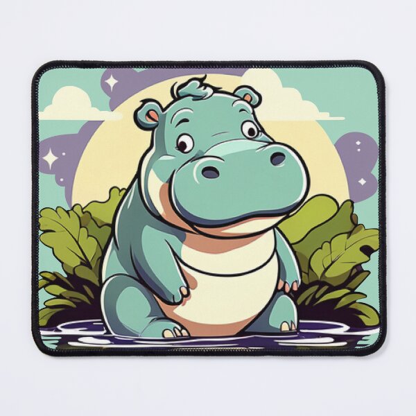 Item preview, Cute Cartoon Hippo is Wallowing designed and sold by UBdesign.