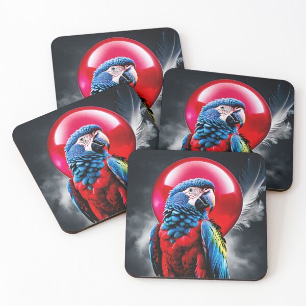 Item preview, Whimsy in Flight: The Macaw and the Red Balloon designed and sold by ReachingMyDreams.