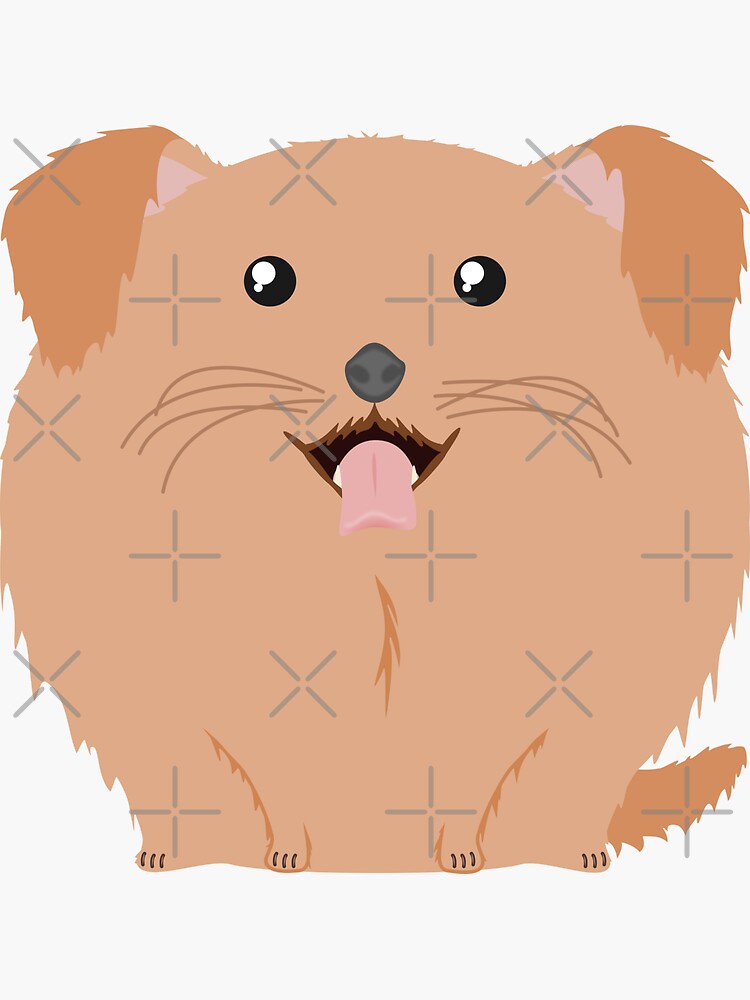 Thumbnail 3 of 3, Sticker, Sfurical round golden retriever dog designed and sold by meldra.