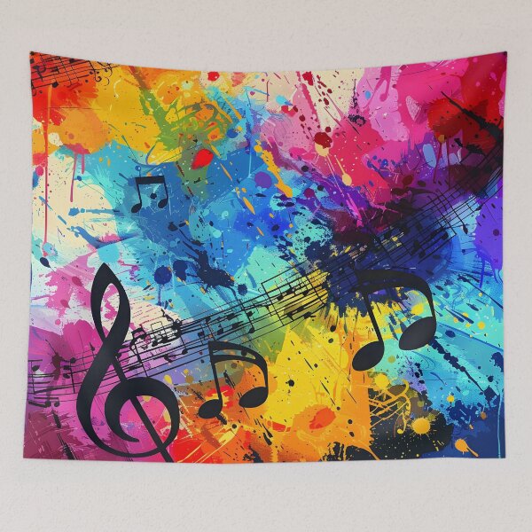 Item preview, colorful music themed abstract print designed and sold by dcrc.