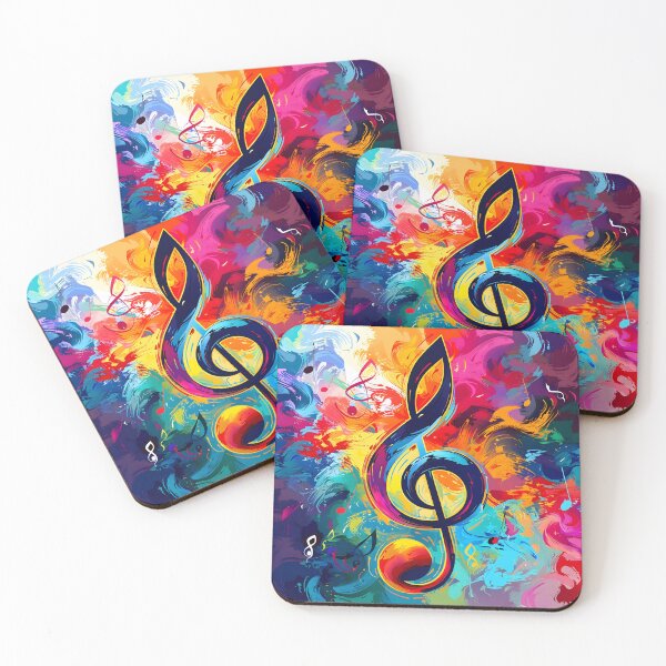 Item preview, colorful music themed abstract print designed and sold by dcrc.