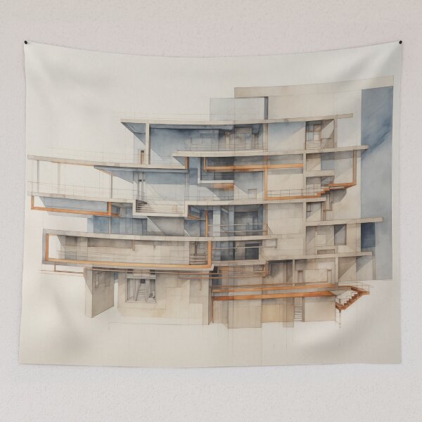 Item preview, Contemporary Building Study Art designed and sold by PigmentPulse.