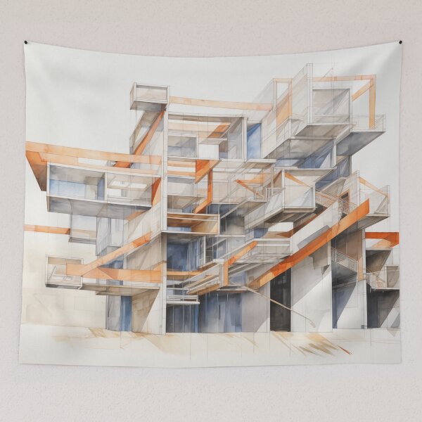 Item preview, Futuristic Building Urban Art designed and sold by PigmentPulse.