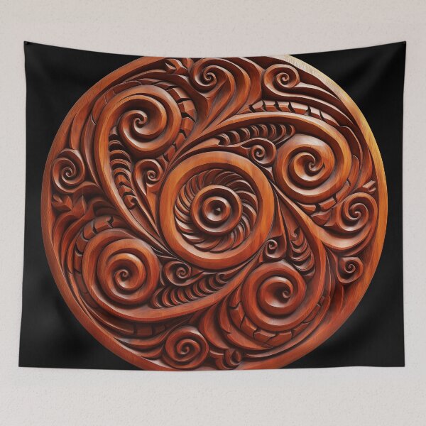 Item preview, A beautiful Māori wood carving featuring spirals (koru). designed and sold by ArtbyJanineTate.