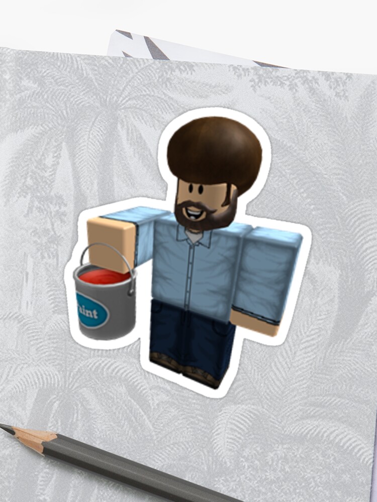 Bob Ross Roblox Pegatina - roblox student shirt