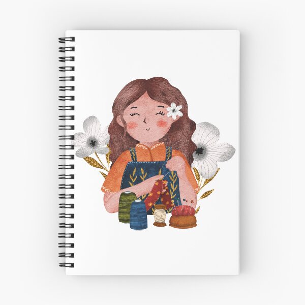 Item preview, Seamstress girl with flowers designed and sold by pinkyfish1010.