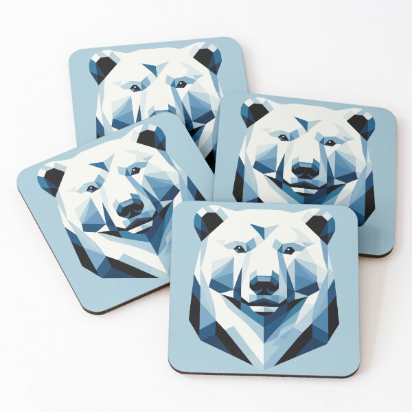 Item preview, Abstract Geometric Polar Bear - Cool Blues and Whites designed and sold by Amanda-S-Olsen.