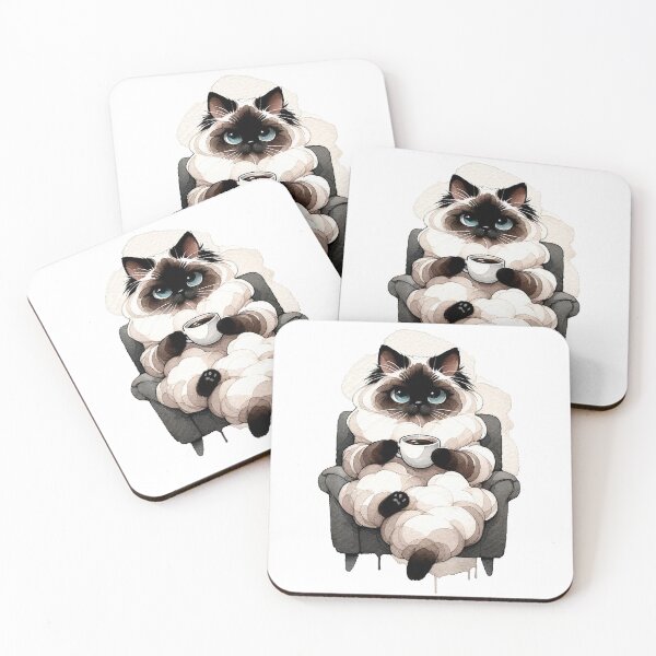 Item preview, Cozy Birman with a Morning Brew designed and sold by chaleeredbubble.