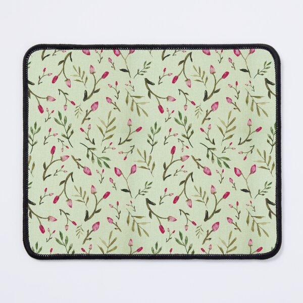 Item preview, Watercolor Rose Buds - Light green and pink rose print designed and sold by DreamersPlan.