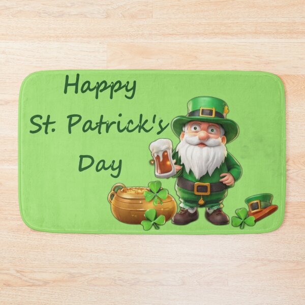 Artikelvorschau, Kobold trinkt Bier mit dem Text „Happy St. Patrick's Day“ entworfen und verkauft von Tomasz  Siennicki.