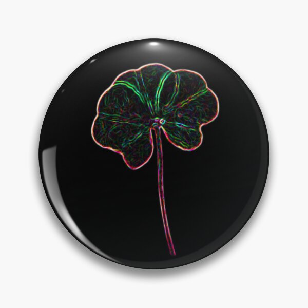 Item preview, Abstract Black Dark Rainbow Neon Real 5 Leaf Clover designed and sold by kattakitty.