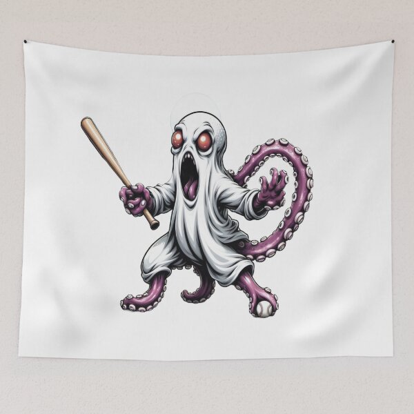 Item preview, Octopus Ghost Playing Baseball designed and sold by NagalkarArtWork.
