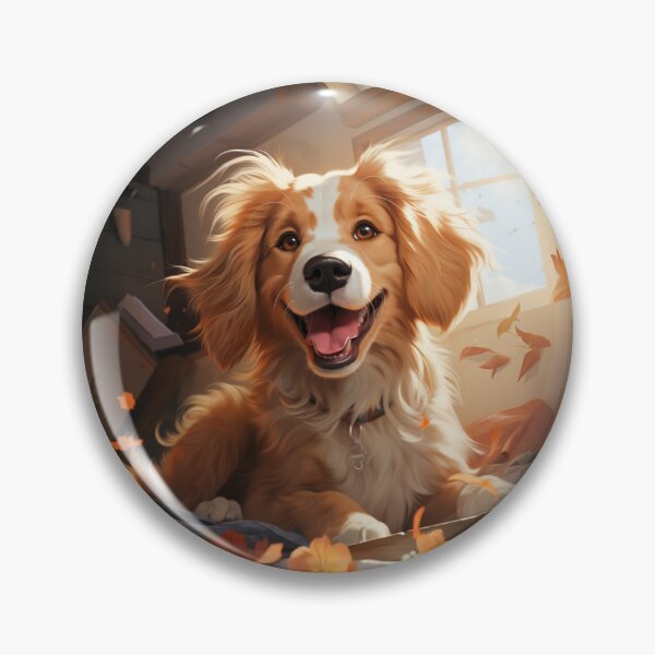 Item preview, Cute Dog Sitting with leafs designed and sold by bufidigital.