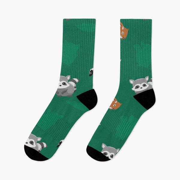 Item preview, Squirrel Skunk Raccoon Cute Animal Pattern Green designed and sold by SUPERHERON.