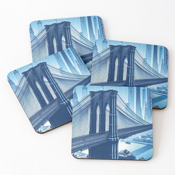 Item preview, Brooklyn bridge blue print  designed and sold by MogolArt.