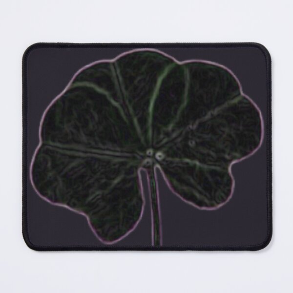 Item preview, Minimalist Real Five Leaf Clover Black Violet Charcoal designed and sold by kattakitty.