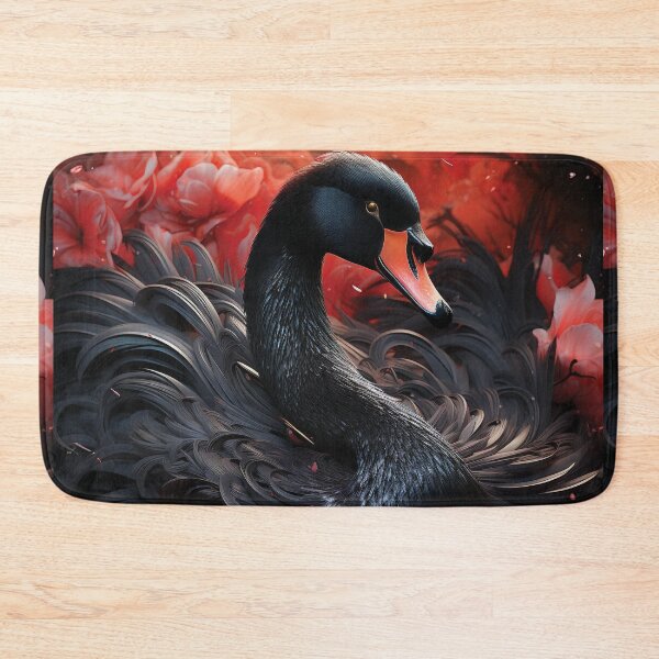 Item preview, Mystical Black Swan amidst Glowing Flowers Artwork designed and sold by Cris888.