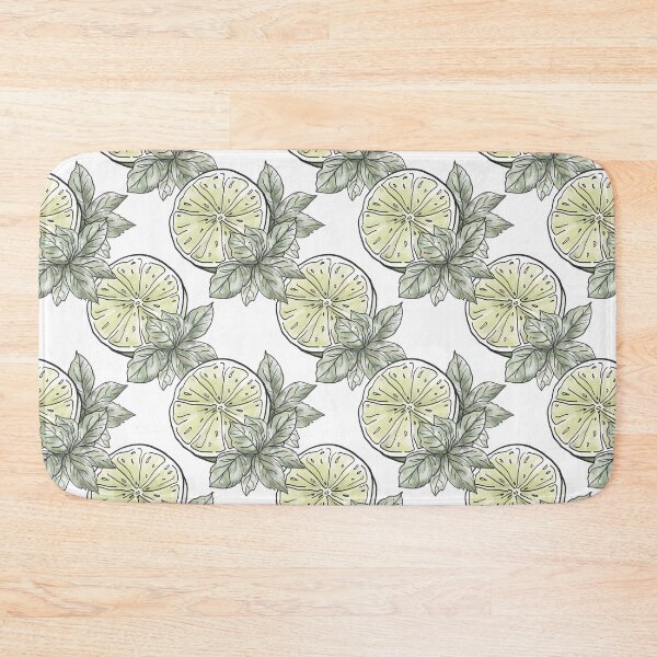 Item preview, Citrus Garden Green Lime and Botanical Leaves designed and sold by JinJinYoon.
