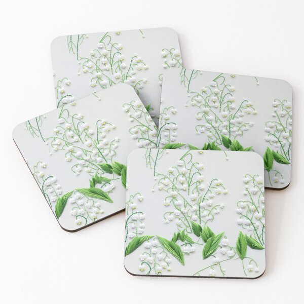 Item preview, Embroidered Lily-of-the-Valley Flowers designed and sold by SimoneBalman.