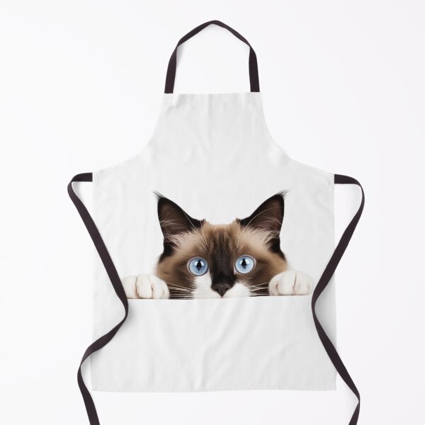 Item preview, Blue-Eyed Peeking Snowshoe Cat - Transparent & Playful Feline Illustration designed and sold by ColorsOfCulture.